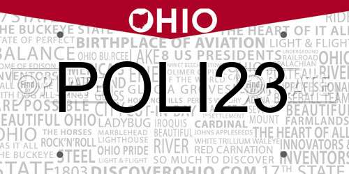 POLI23 Ohio License Plate