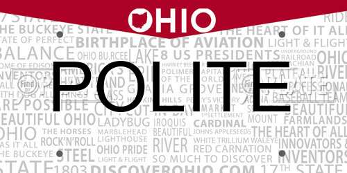 POLITE Ohio License Plate