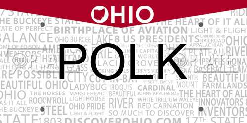 POLK Ohio License Plate