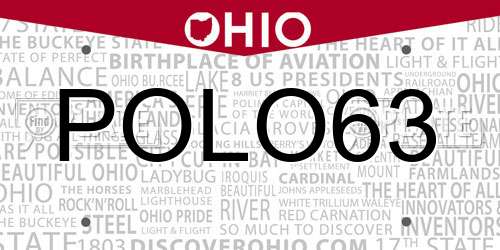 POLO63 Ohio License Plate