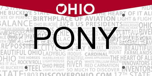 PONY Ohio License Plate