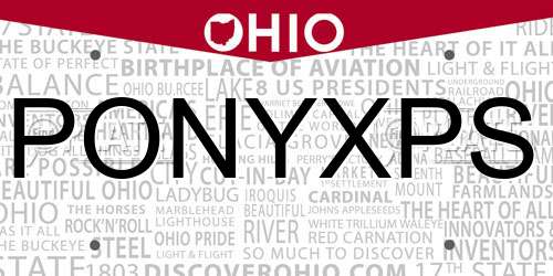 PONYXPS Ohio License Plate