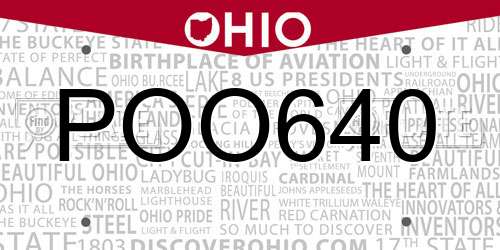 POO640 Ohio License Plate