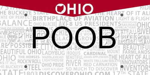 POOB Ohio License Plate