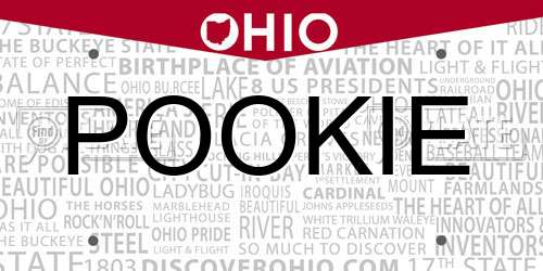 POOKIE Ohio License Plate