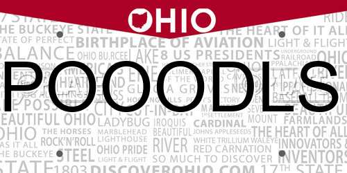 POOODLS Ohio License Plate
