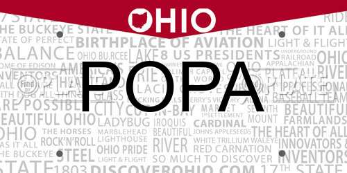 POPA Ohio License Plate