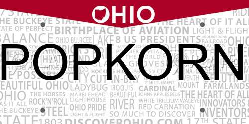 POPKORN Ohio License Plate