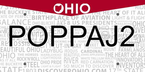 POPPAJ2 Ohio License Plate
