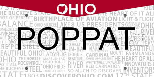 POPPAT Ohio License Plate