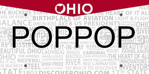 POPPOP Ohio License Plate