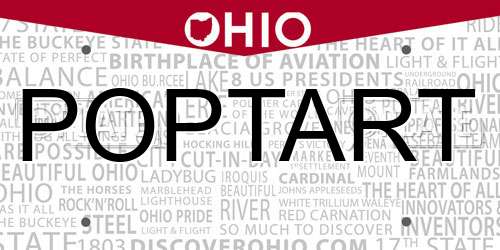POPTART Ohio License Plate