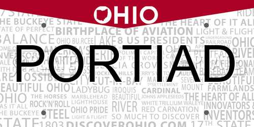 PORTIAD Ohio License Plate