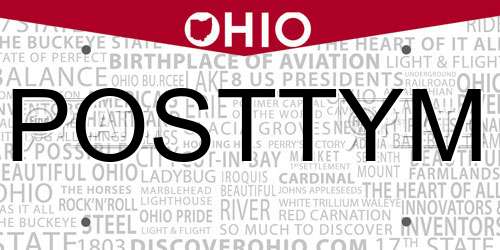POSTTYM Ohio License Plate