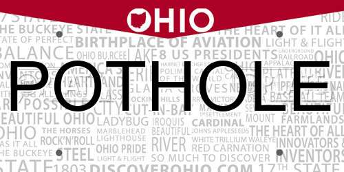 POTHOLE Ohio License Plate