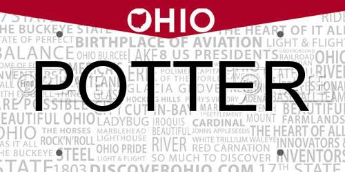 POTTER Ohio License Plate