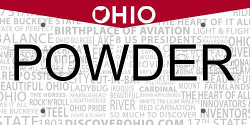 POWDER Ohio License Plate