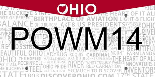 POWM14 Ohio License Plate