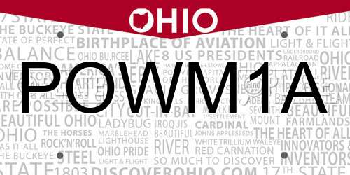 POWM1A Ohio License Plate