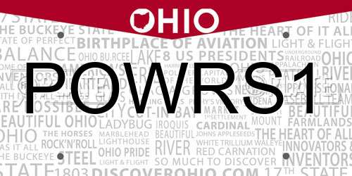 POWRS1 Ohio License Plate