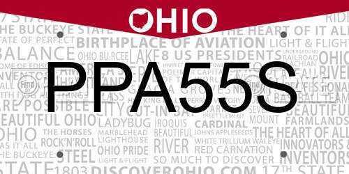 PPA55S Ohio License Plate
