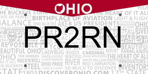 PR2RN Ohio License Plate