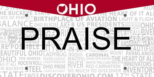 PRAISE Ohio License Plate