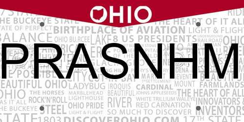 PRASNHM Ohio License Plate