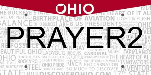 PRAYER2 Ohio License Plate