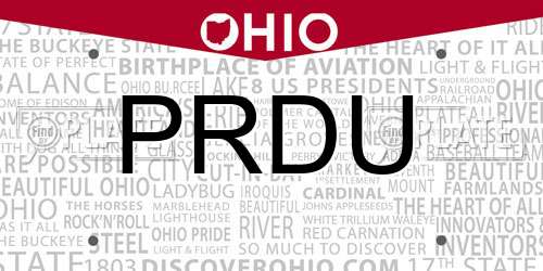 PRDU Ohio License Plate