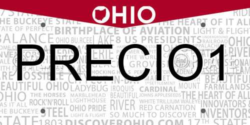 PRECIO1 Ohio License Plate