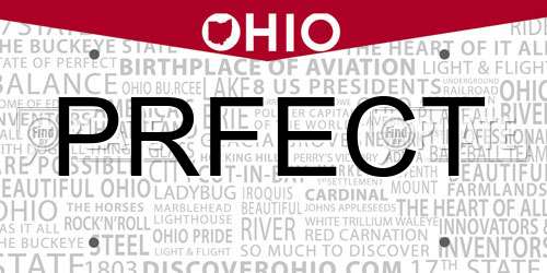 PRFECT Ohio License Plate