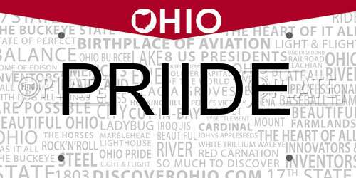 PRIIDE Ohio License Plate