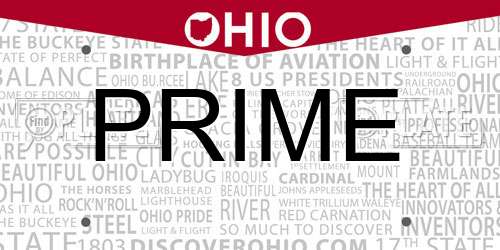 PRIME Ohio License Plate