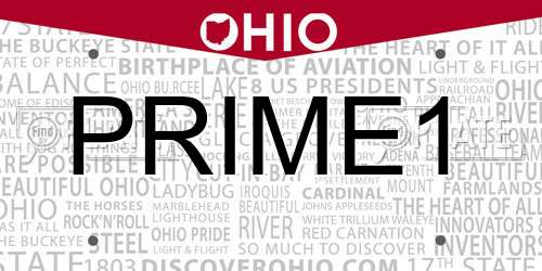 PRIME1 Ohio License Plate