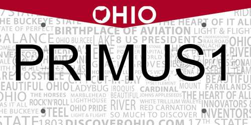 PRIMUS1 Ohio License Plate