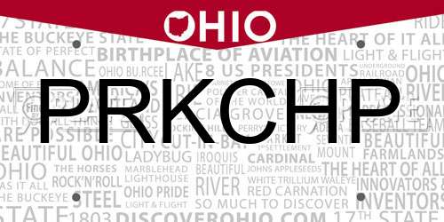 PRKCHP Ohio License Plate