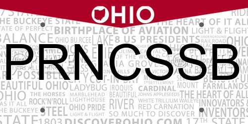 PRNCSSB Ohio License Plate