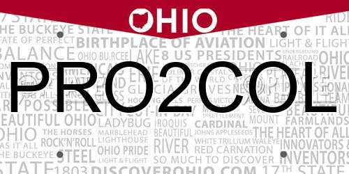 PRO2COL Ohio License Plate