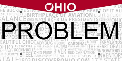 PROBLEM Ohio License Plate