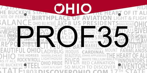 PROF35 Ohio License Plate