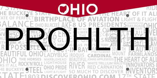 PROHLTH Ohio License Plate