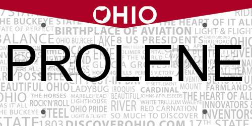PROLENE Ohio License Plate