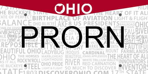 PRORN Ohio License Plate