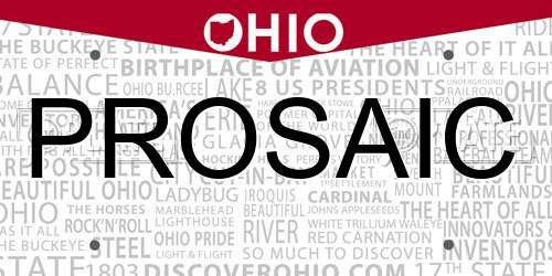 PROSAIC Ohio License Plate