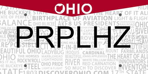 PRPLHZ Ohio License Plate
