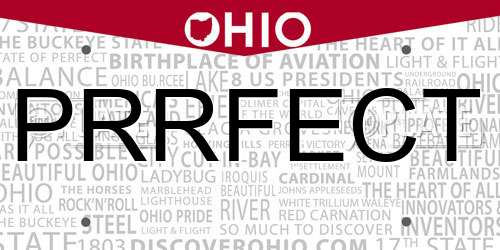 PRRFECT Ohio License Plate