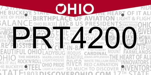 PRT4200 Ohio License Plate
