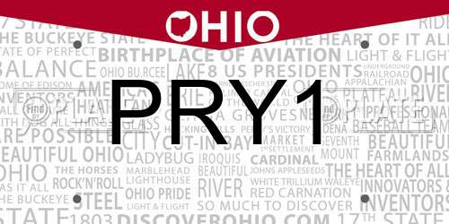 PRY1 Ohio License Plate