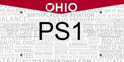 PS1 Ohio License Plate